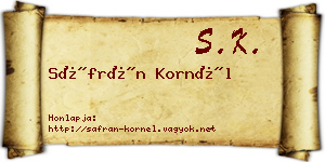 Sáfrán Kornél névjegykártya