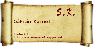Sáfrán Kornél névjegykártya
