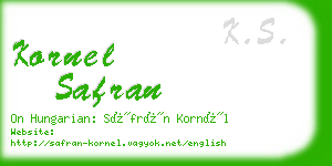 kornel safran business card